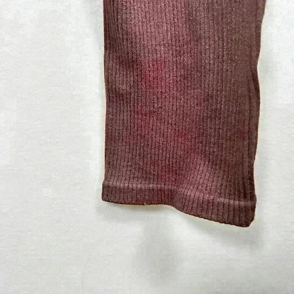 ZARA Casual Ribbed Brown Lounge Seamless Leggings Yoga Pants Women M/L - Picture 2 of 8